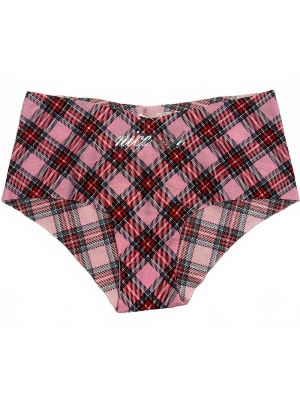 Victoria's Secret PINK Pink Plaid Cheeky Panty M NWT